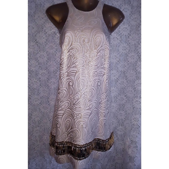NWT Lilly Pulitzer Sz XS DIEDRA Gold Metallic TIDAL WAVE Jacquard Dress - Picture 2 of 11